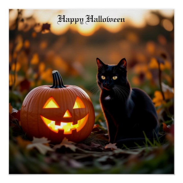 Halloween. Katze Poster (Vorderseite)