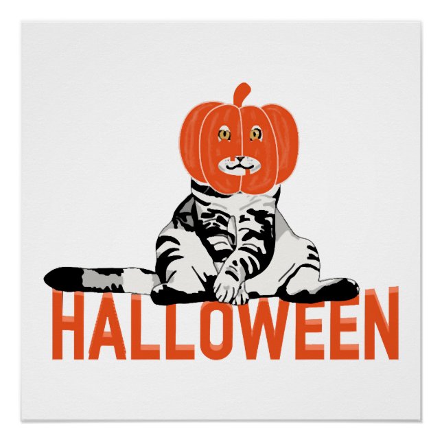 Halloween-Katze Poster (Vorderseite)