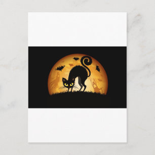 Halloween-Katze Postkarte