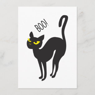 Halloween, Katze, Schwarz, Boo! Trenddesign Begleitkarte