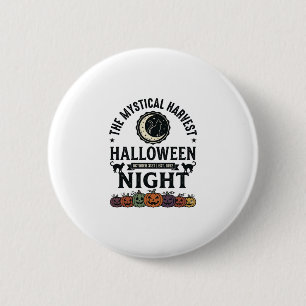 Halloween-Katze Schwarze Katzen Kürbisse Vintage L Button