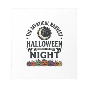 Halloween-Katze Schwarze Katzen Kürbisse Vintage L Notizblock