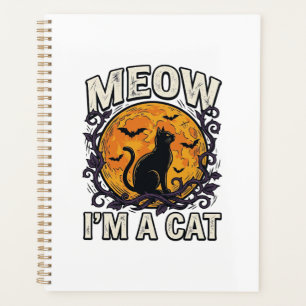Halloween-Katze-Shirt Meow Ich Bin Eine Katze Vint Planer