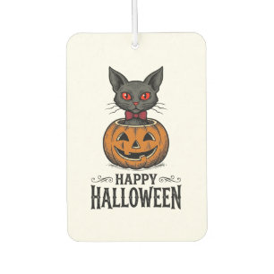 Halloween-Katze Süßer Kürbis Vintage Gruselig_1 Autolufterfrischer