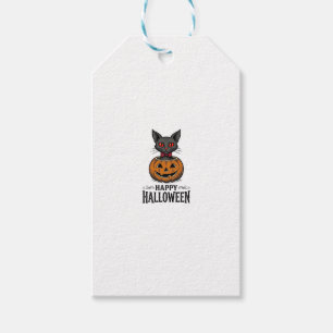 Halloween-Katze Süßer Kürbis Vintage Gruselig_1 Geschenkanhänger