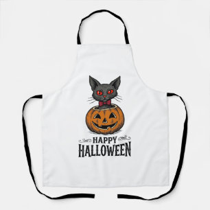 Halloween-Katze Süßer Kürbis Vintage Gruselig_1 Schürze