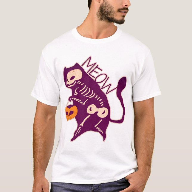 Halloween-Katze T-Shirt (Vorderseite)