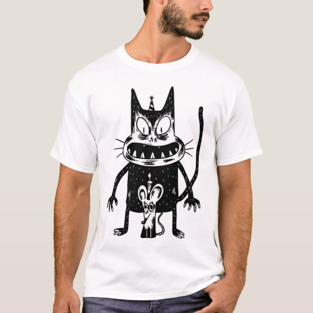 Halloween-Katze T-Shirt (Vorderseite)