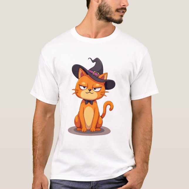 Halloween-Katze T-Shirt Kätzchen Jack O Lantern Ka (Vorderseite)