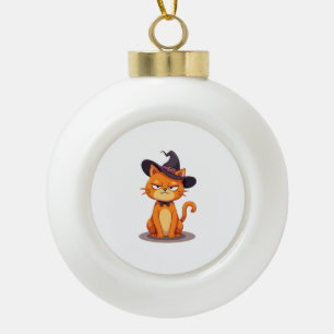 Halloween-Katze T-Shirt Kätzchen Jack O Lantern Ka Keramik Kugel-Ornament