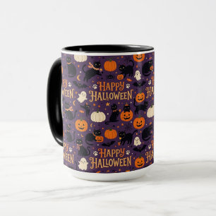Halloween-Katze-Tasse, gruselige schwarze Katze Kü Tasse