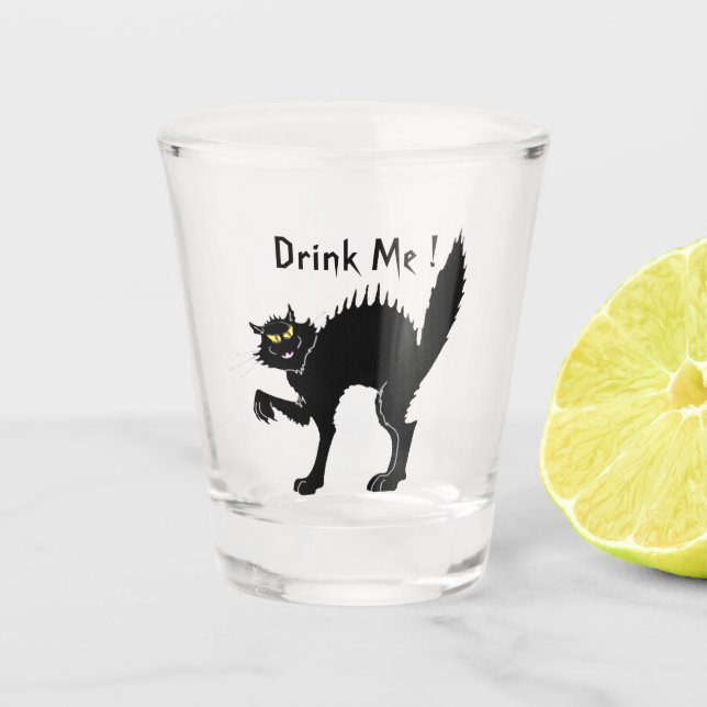 Halloween-Katze trinken Schnapsglas (Vorderseite)