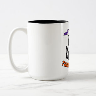Halloween-Katze und Kürbis-Süßes-oder-Saures Zweifarbige Tasse