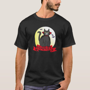 Halloween-Katze Vampurr Vampir mürrisches Kitz-Kos T-Shirt