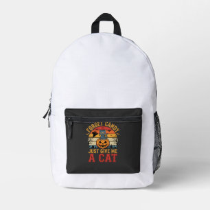 Halloween-Katze vergisst Süßigkeiten und gibt mir Bedruckter Rucksack