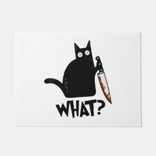 Halloween-Katze Was für eine mörderische schwarze  Fußmatte
