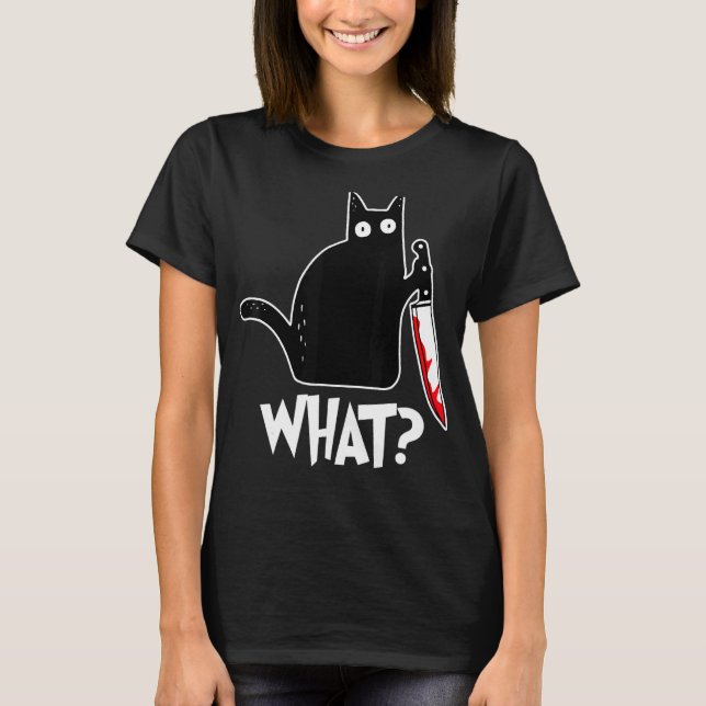 Halloween-Katze was T-Shirt (Vorderseite)