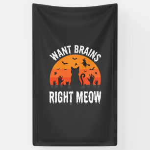 Halloween-Katze will Gehirne jetzt Design Banner