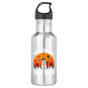 Halloween-Katze will Gehirne jetzt sofort Design Edelstahlflasche
