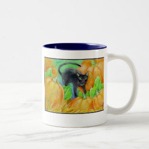 Halloween-Katze Zweifarbige Tasse