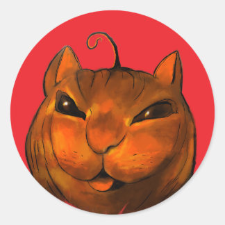 Halloween-Katzen-Aufkleber Runder Aufkleber