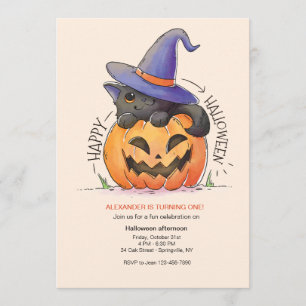 Halloween-Katzen-Einladung Einladung