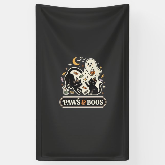 Halloween Katzen Geist Magie Banner (Vertikal)