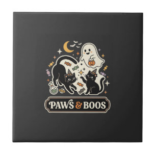 Halloween Katzen Geist Magie Fliese
