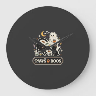 Halloween Katzen Geist Magie Große Wanduhr