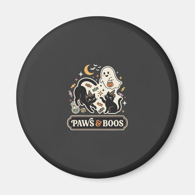 Halloween Katzen Geist Magie Magnet (Vorne)