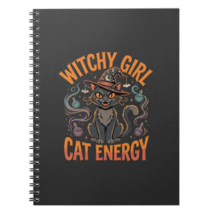 Halloween-Katzen-Hexen-Vibes Notizblock
