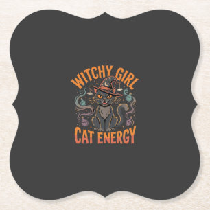 Halloween-Katzen-Hexen-Vibes Untersetzer