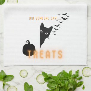 Halloween Katzen Leckerlis Geschirrtuch