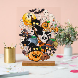 Halloween-Katzen Lustige Party Acrylschild