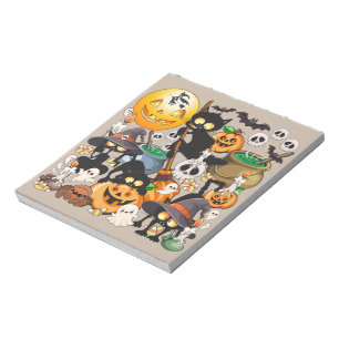 Halloween Katzen Lustige Party Notizblock