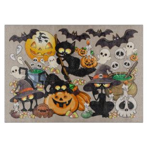 Halloween-Katzen Lustige Party Schneidebrett
