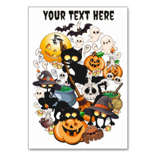 Halloween Katzen Lustige Party Tischnummer