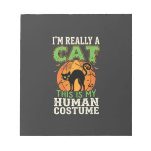 Halloween-Katzen-Menschen-Kostüm Lustiges Design Notizblock