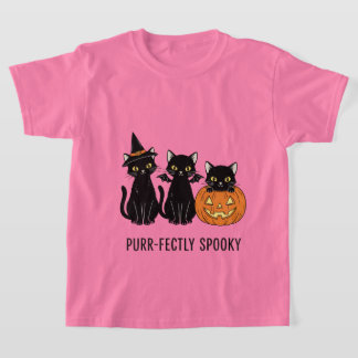 Halloween-Katzen mit einem Kürbis  T-Shirt