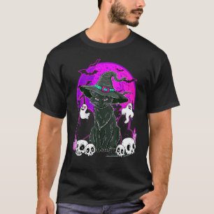 Halloween-Katzen Mit Hexenhut-Kostümhut Hocus Po T-Shirt