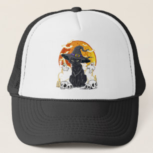 Halloween Katzen mit Rotzerhut, T-Shirt Hocu Truckerkappe