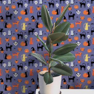 Halloween-Katzen-Muster Tapete