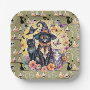 Halloween-Katzen Pappteller