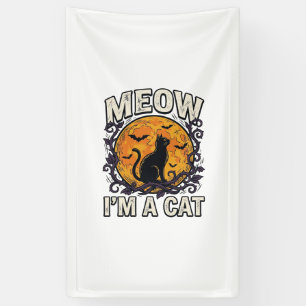 Halloween-Katzen-Shirt Meow Ich Bin Eine Katze Vin Banner