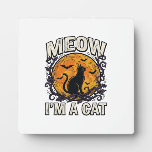 Halloween-Katzen-Shirt Meow Ich Bin Eine Katze Vin Fotoplatte