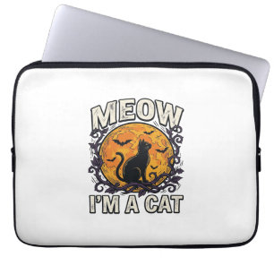 Halloween-Katzen-Shirt Meow Ich Bin Eine Katze Vin Laptopschutzhülle