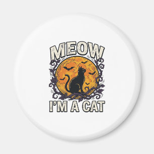 Halloween-Katzen-Shirt Meow Ich Bin Eine Katze Vin Magnet