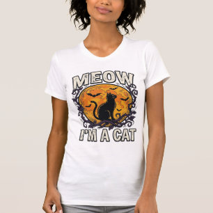 Halloween-Katzen-Shirt Meow Ich Bin Eine Katze Vin T-Shirt