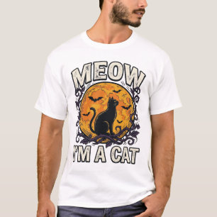 Halloween-Katzen-Shirt Meow Ich Bin Eine Katze Vin T-Shirt
