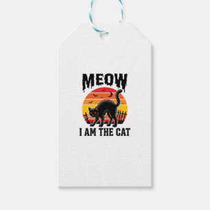 Halloween-Katzen-Shirt Meow Vintage-Schwarzkatzen- Geschenkanhänger
